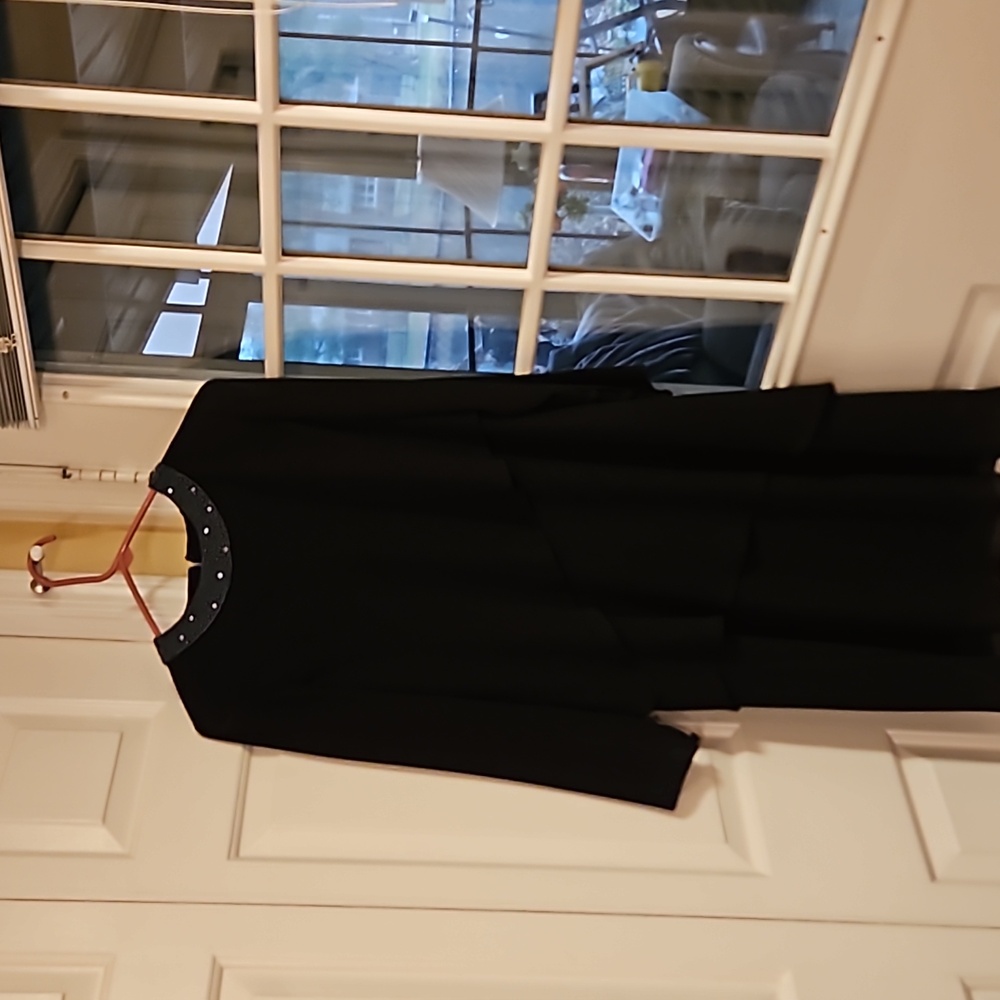 Julian Winder Beautiful black dress with beaded collar